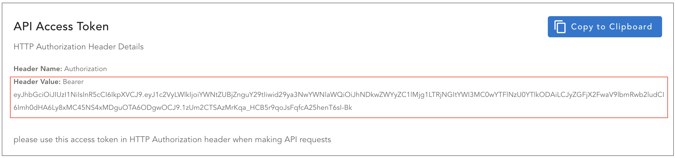 AIA_API API Access Token