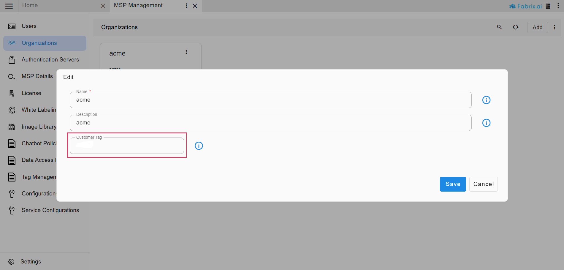 Customer Tag Blank