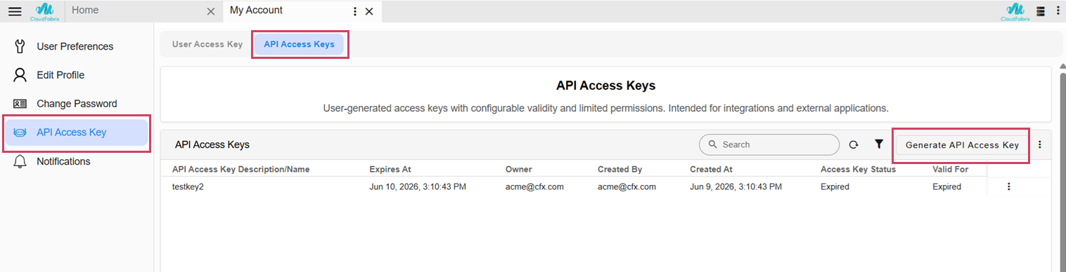 API Access Key