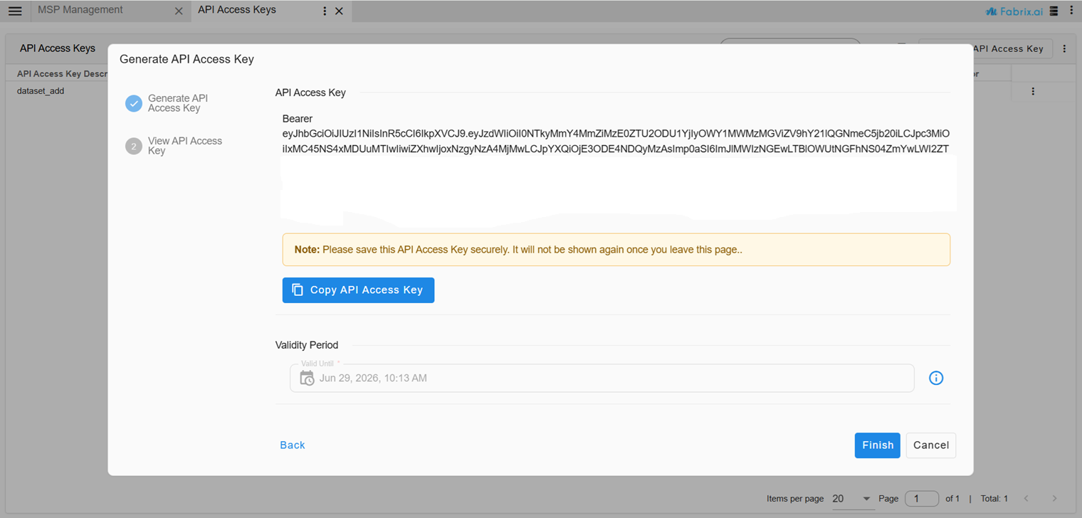 Generated Api Key