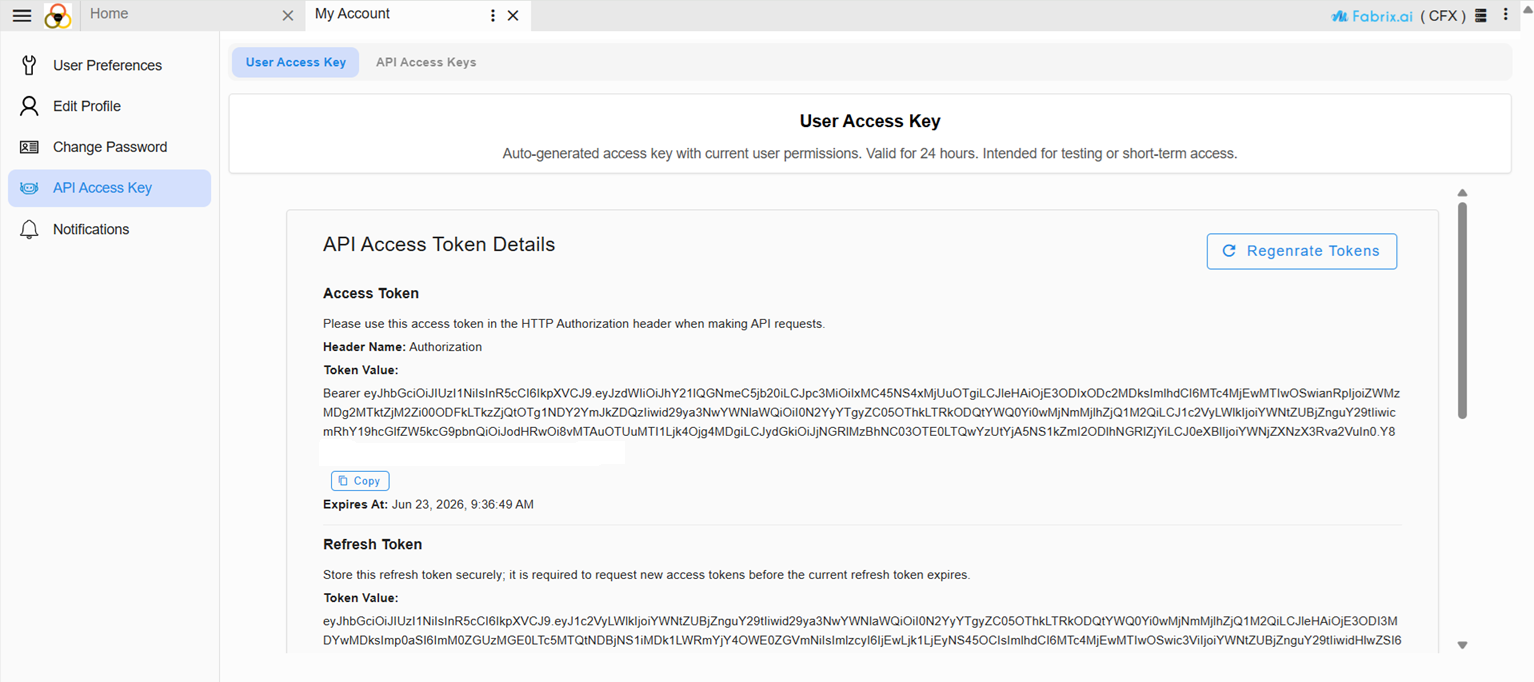 Regenrate Tokens
